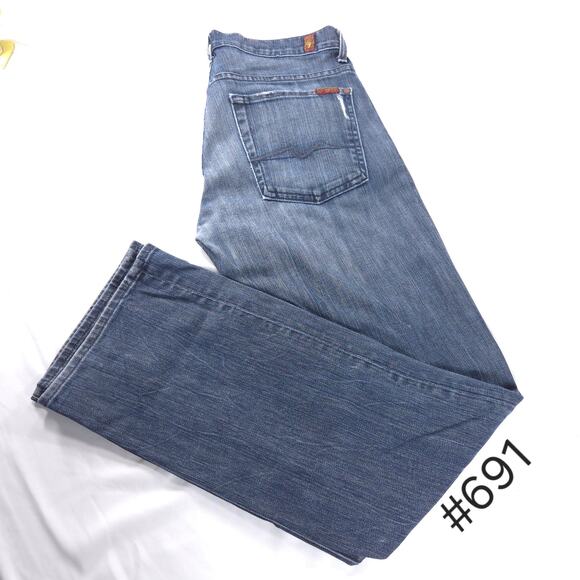 7 For All Mankind Austyn Button Zip Medium Wash Denim Jeans Womens Size 32 Blue - Picture 1 of 8